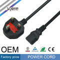 SIPU high quality uk power cord plug to iec 60320 c13 copper wire electric best computer power cable